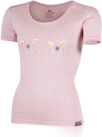 Lasting dámské merino triko s tiskem POPPY růžové Velikost: XL