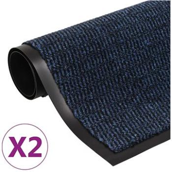 Protiprachové obdélníkové rohožky 2ks všívané 90×150 cm modré 3051616