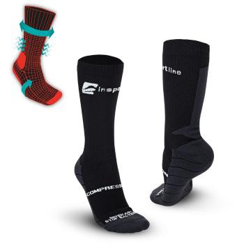 Kompresní klasické ponožky inSPORTline Compagio AG+  černá  43-45