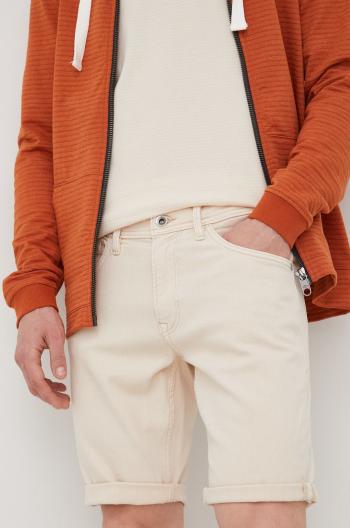 Džínové šortky Tom Tailor pánské, béžová barva