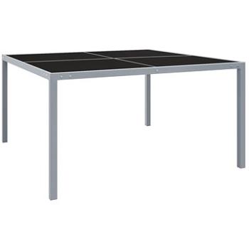 Zahradní stůl 130 × 130 × 72 cm šedý ocel a sklo, 313086 (313086)