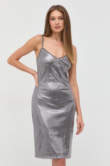 Šaty Guess stříbrná barva, mini