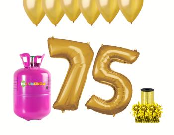 HeliumKing Helium párty set na 75. narozeniny se zlatými balónky