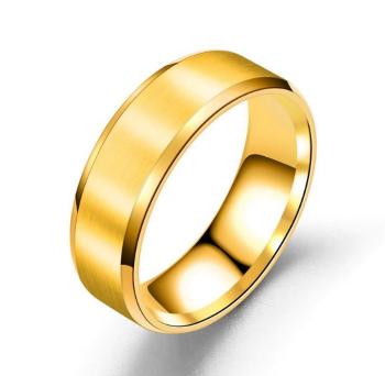 Ziskoun Prsten z broušeného titanu ve zlatém provedení SR155 Velikost: 11