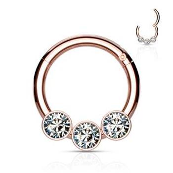 Šperky4U Zlacený piercing kruh segment 1,2 x 8 mm - K01057-RDC