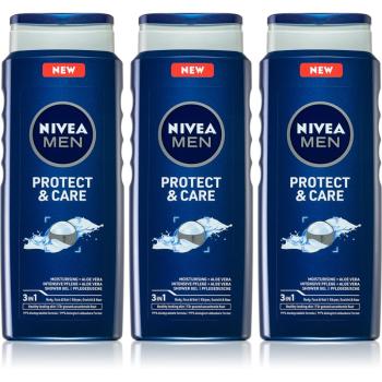 Nivea Men Protect & Care sprchový gel pro muže 3 x 500 ml (výhodné balení)