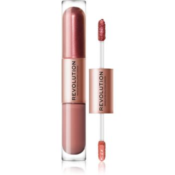 Makeup Revolution Double Up tekuté oční stíny 2 v 1 odstín Infatuated Rose Gold 2x2,2 ml