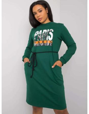 Dámské šaty plus size bavlněné LAREEN zelené