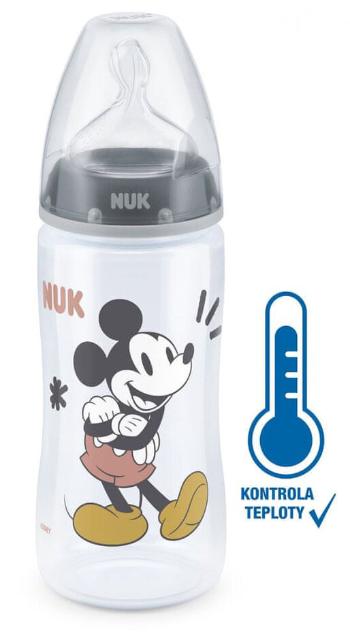 NUK FC+ láhev Mickey s kontrolou teploty, 300 ml - šedá