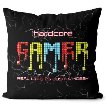 Polštář Hardcore gamer (Velikost: 55 x 55 cm)