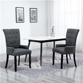 Jídelní židle s područkami tmavě šedá textil (248461)