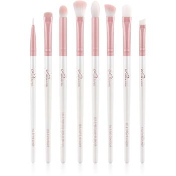 Luvia Cosmetics Prime Vegan All Eye Want sada štětců na oči Candy (Pearl White / Rose) 8 ks