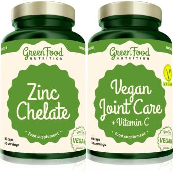 GreenFood Nutrition Vegan Joint Care with Vitamin C + Zinc Chelate sada (pro podporu zdraví pohybové soustavy)