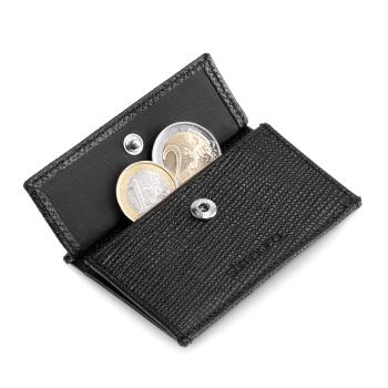 Slimpuro Coin Pocket s ochrannou kartou RFID pro tenké peněženky ZNAP Slim Wallets 8 a 12, spínací knoflík 