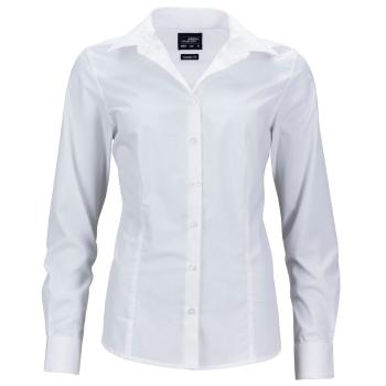 James & Nicholson Dámská košile s dlouhým rukávem JN641 - Bílá | XXXL