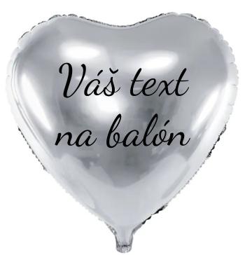 Fóliový balón s textem - Stříbrné srdce 61 cm