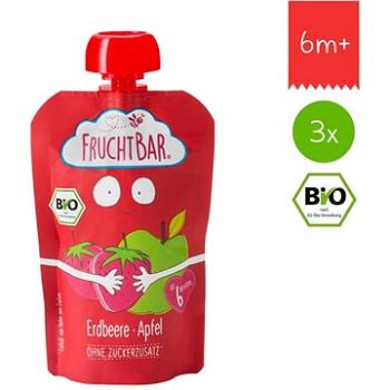 FruchtBar BIO ovocná kapsička s jablkem a jahodou 3× 100 g (8594205750140)
