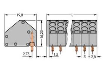 Pružinová svorkovnice WAGO 806-111, 1.50 mm², Pólů 11, šedá, 80 ks