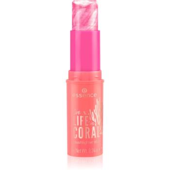 essence LIFE in CORAL rozjasňující tvářenka v tyčince odstín 01 Glowin' Coraltastic, Baby! 7 g