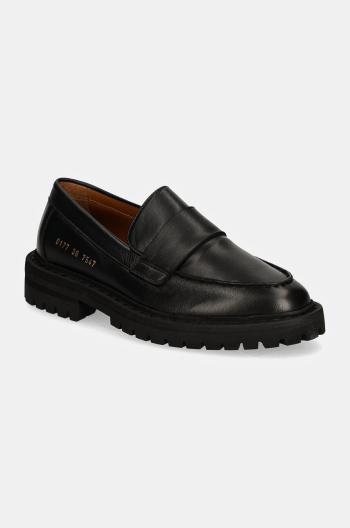 Kožené mokasíny Common Projects Chunky Loafer dámské, černá barva, na platformě, 6177