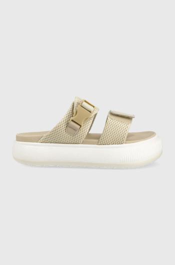 Pantofle Puma Suede Mayu Sandal Infuse Wns dámské, zelená barva, na platformě