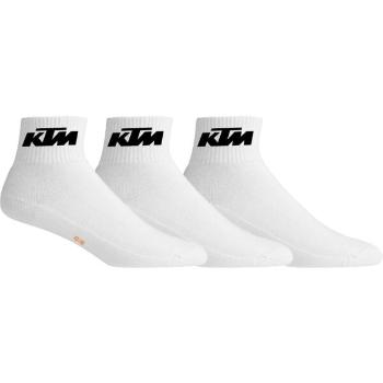 KTM SOCKS SHORTY 3P Unisex ponožky, bílá, velikost