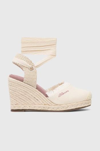 Espadrilky Blauer Wells béžová barva, na klínku, S3WELLS01