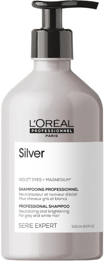 L'Oreal Professionnel Serie Expert Silver Neutralizační a rozjasňující šampon pro šedé a bílé vlasy 500 ml