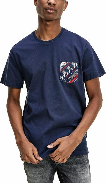 Tommy Hilfiger TOMMY JEANS pánské tmavě modré tričko CONTRAST POCKET TEE