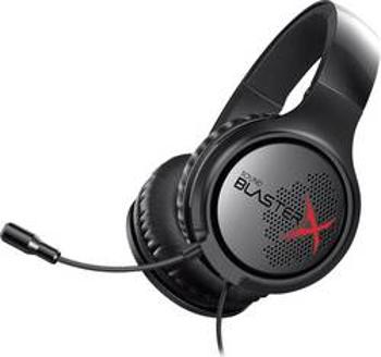 Sound BlasterX Sound BlasterX H3 herní headset na kabel, stereo přes uši, jack 3,5 mm, černá, červená