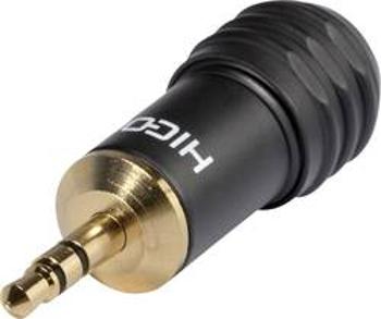 Jack konektor 3.5 mm Hicon - stereo zástrčka, rovná, pólů 3, černá, 1 ks