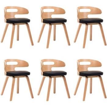 Jídelní židle 6 ks černé ohýbané dřevo a umělá kůže (278855)
