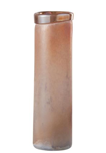 Lososová skleněná váza Scavo Rim - Ø12*38 cm 96651