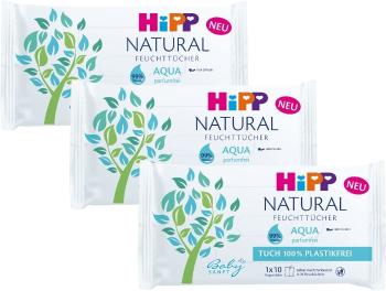 HiPP Babysanft Čistící vlhčené ubrousky Natural Aqua 3 x 10 ks