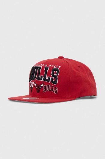 Kšiltovka Mitchell&Ness CHICAGO BULLS červená barva, vzorovaná