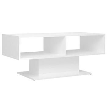 SHUMEE Konferenční stolek bílý vysoký lesk 103,5 × 50 × 44,5cm dřevotříska, 806828 (806828)