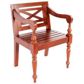 Židle Batavia 2 ks tmavě hnědé masivní mahagonové dřevo (246965)