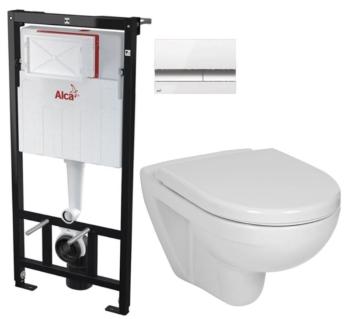 ALCADRAIN Sádromodul předstěnový instalační systém s bílým/ chrom tlačítkem M1720-1 + WC JIKA LYRA PLUS + SEDÁTKO DURAPLAST AM101/1120 M1720-1 LY6