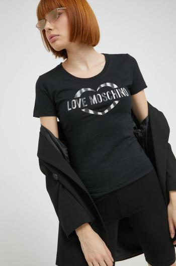 Tričko Love Moschino černá barva