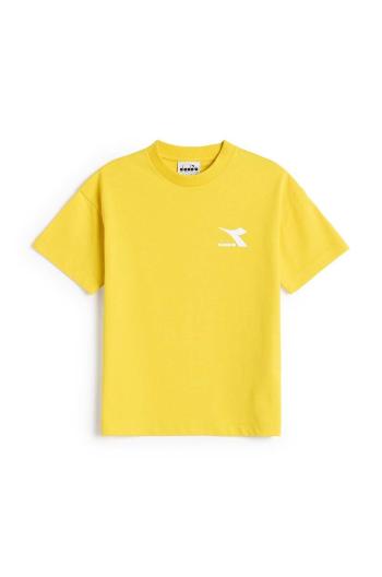 Dětské bavlněné tričko Diadora žlutá barva