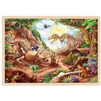 Goki Dřevěné puzzle Dinosauří vykopávky 192 dílků (57395)