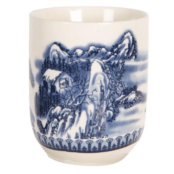 Porcelánový kalíšek na čaj s motivem hor - ∅ 6*8 cm / 0,1L 6CEMU0068