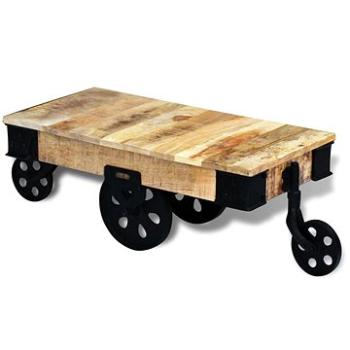 SHUMEE Konferenční stolek s kolečky, hrubé mangovníkové dřevo, 243280 (243280)