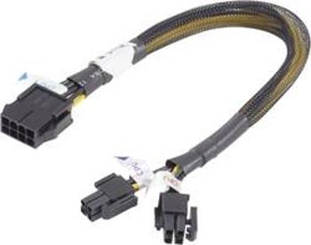 Napájecí prodlužovací kabel Akasa AK-CB8-8-EXT, [1x PCI-E zástrčka 8-pólová - 2x PCI-E zástrčka 4-polóvá], 30.00 cm, žlutá, černá