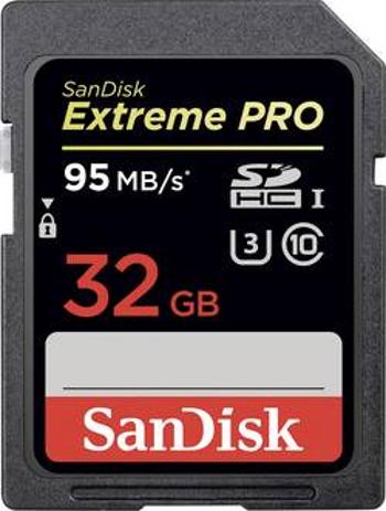 Karta SDHC, 32 GB, SanDisk Extreme PRO® SDSDXXG-032G-GN4IN, Class 10, UHS-I, UHS-Class 3, v30 Video Speed Class