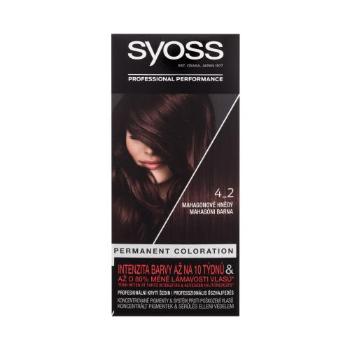 Syoss Permanent Coloration 50 ml barva na vlasy pro ženy 4-2 Mahogany Brown na barvené vlasy