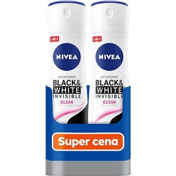 NIVEA Black & White Invisible Clear Spray antiperspirant 2 x× 150 ml (9005800363509)