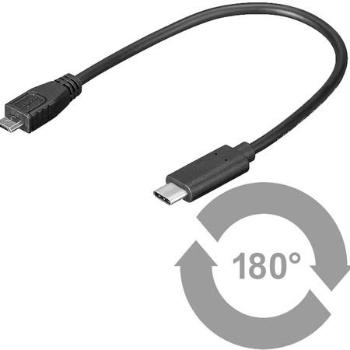 PremiumCord kur31-02 USB 3.1 konektor C/male - USB 2.0 konektor Micro-B/male, 0,2m