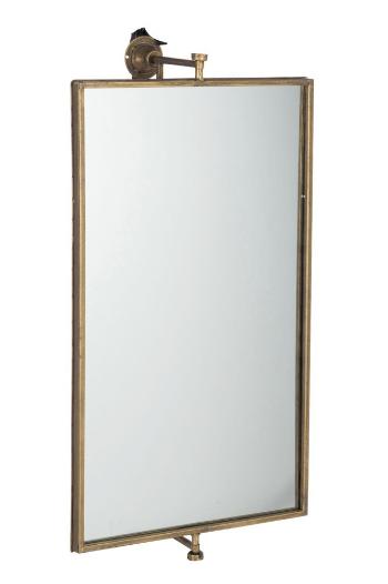 Zlaté nástěnné kovové zrcadlo antik gold -  35*50*70cm 96056