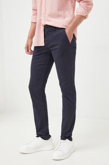 Kalhoty Guess pánské, tmavomodrá barva, přiléhavé